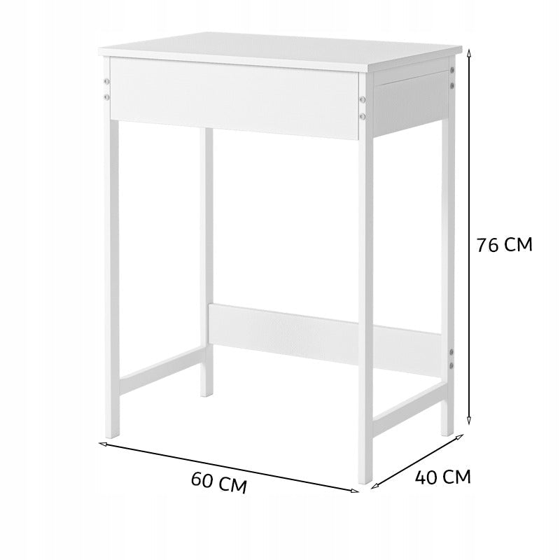Biurko komputerowe dla dzieci z szufladą – białe, 60 cm