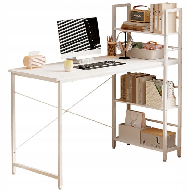 Biurko komputerowe stolik loft białe młodzieżowe z regałem półkami 120cm
