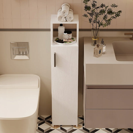 Szafka łazienkowa słupek wąski biały drzwi wysoki półki nowoczesna 101 cm