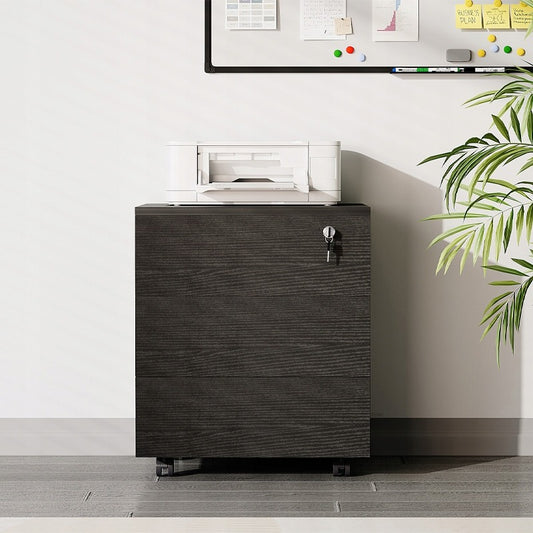 Kontenerek biurowy na kółkach z szufladami kluczyk mobilna szafka czarna