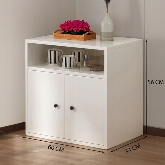 Regał stojący biały styl skandynawski 56cm