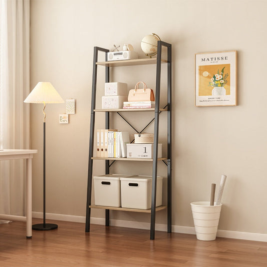 Otwarta biblioteczka w stylu rustykalnym-loftowym, ciemnobrązowa – 60x147x31 cm