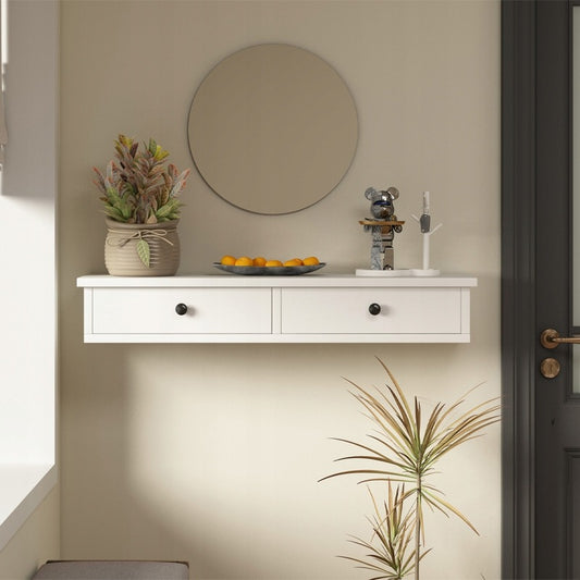 Półka wisząca biała nowoczesna loft sypialnia ścienna 64 cm