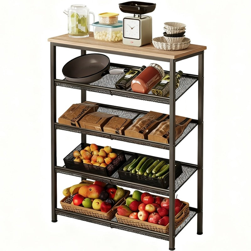 Regał szafka kuchenna jasny brąz industrialny drewno retro półka loft 75 cm