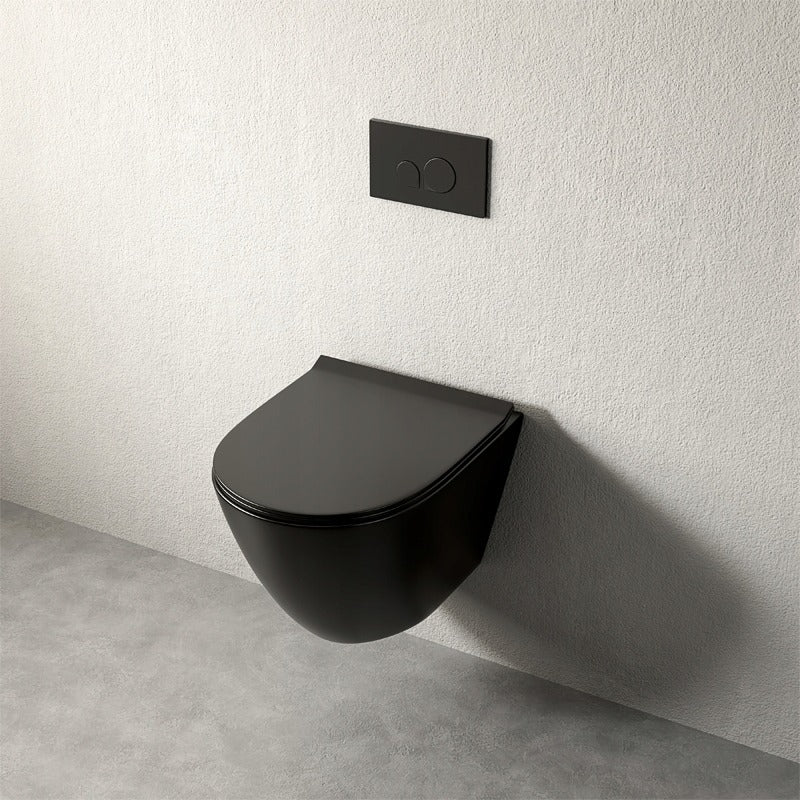 Miska wc czarna rimless deska wolnoopadająca duroplast wirowe spłukiwanie